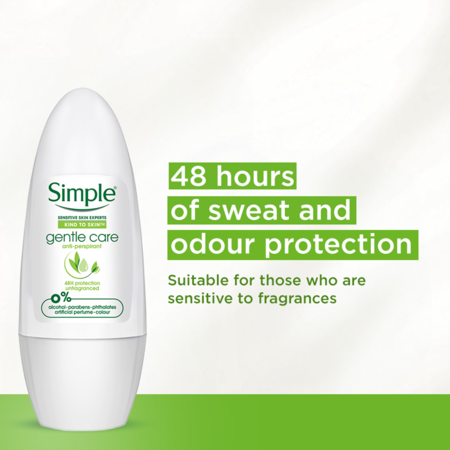 Simple Gentle Care Deodorant Roll On 45ml