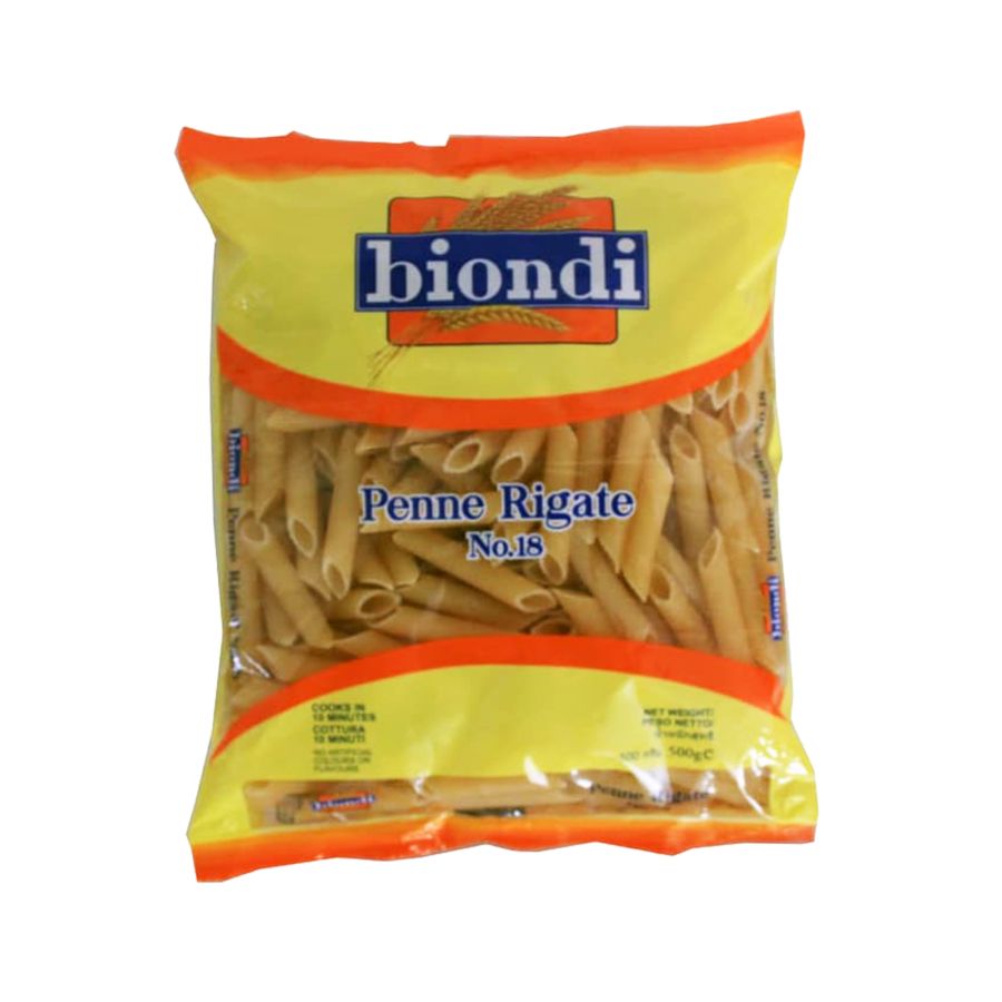 Biondi Short Pasta Penne Rigate No 18 500gram