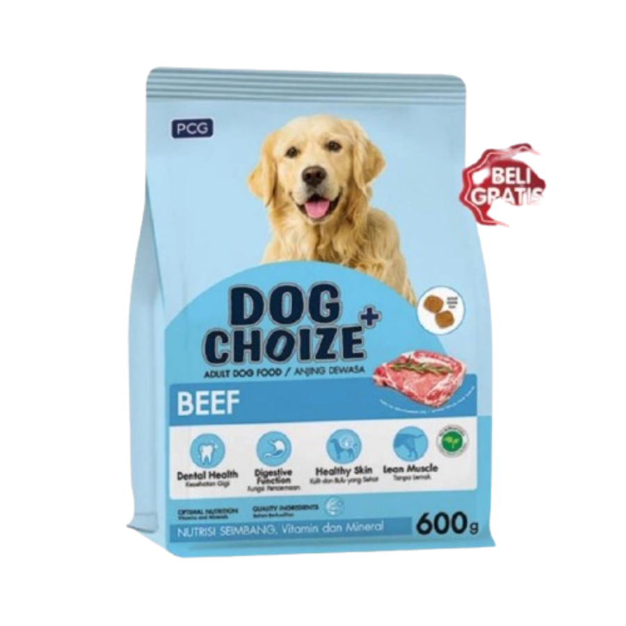 Buy 1 Get 1 Dog Choize Plus Dog Food Adult Beef Flavor Makanan Anjing 600gram