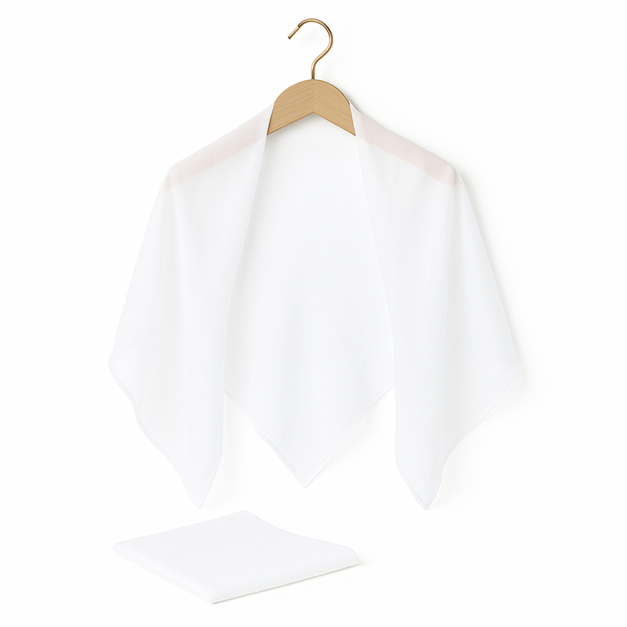 Lozy Hijab Polly Cotton Hijab Segiempat Broken White 1pcs