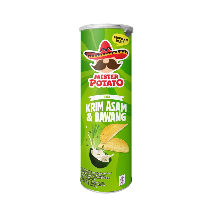 Mister Potato Crisps Rasa Krim Asam & Bawang 106 GR 1pcs