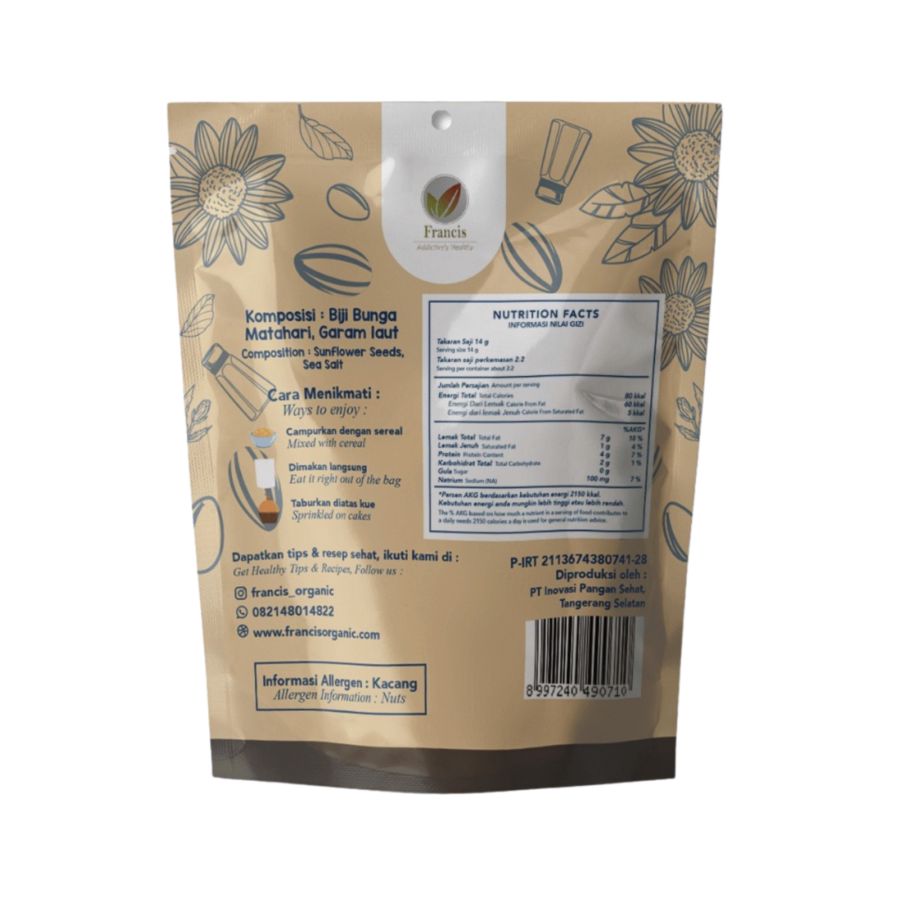 Francis Biji Bunga Matahari Kupas Asin Garam Laut 1pcs