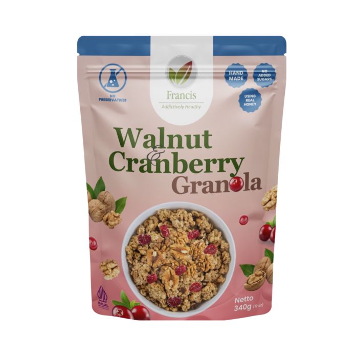 Francis Dried Walnut & Cranberry Granola 340gr