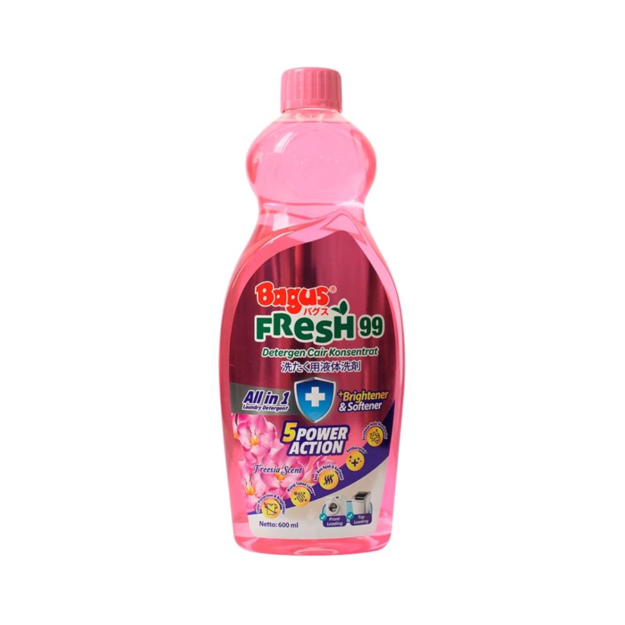 Bagus Fresh 99 Freesia Scent Deterjen Cair Botol 600 mL 1pcs