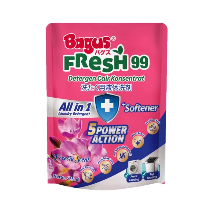 Bagus Fresh 99 Freesia Scent Detergen Cair Konsentrat Pouch 575 mL