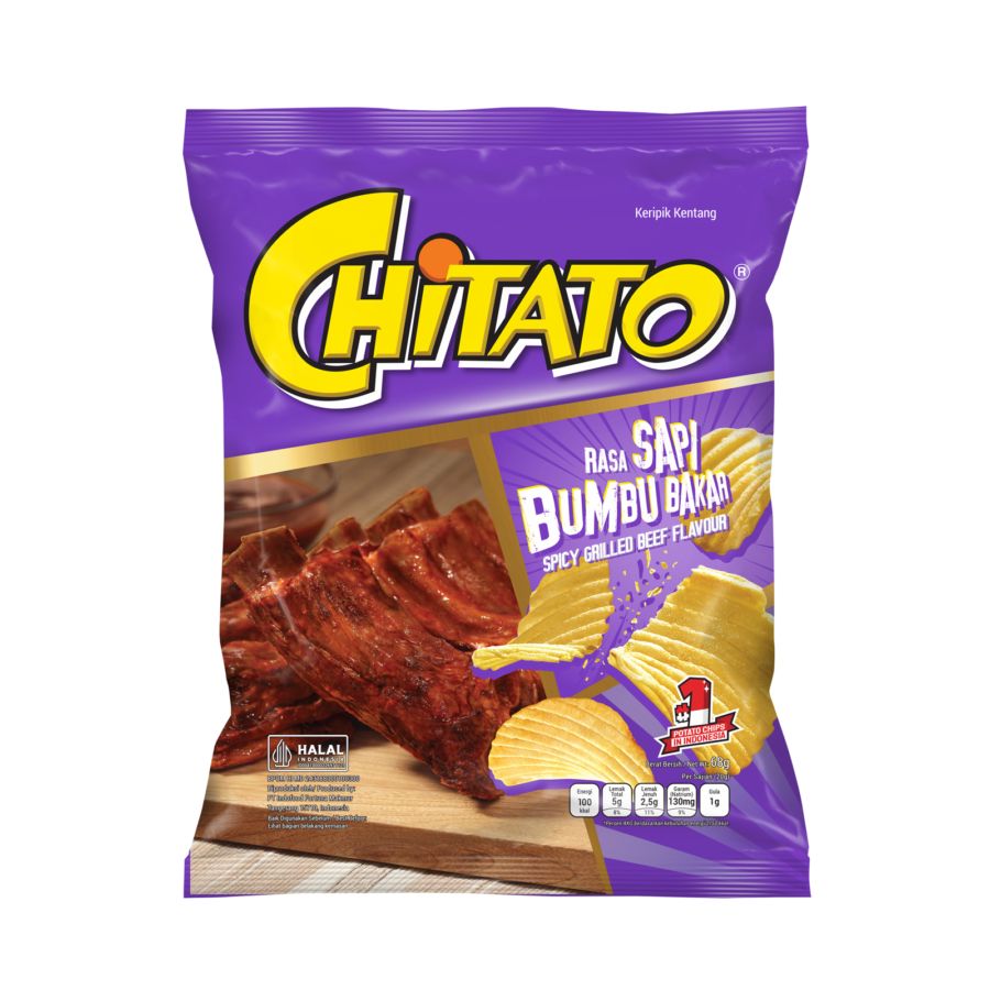 Chitato Potato Chips Sapi Bumbu Bakar 68gram