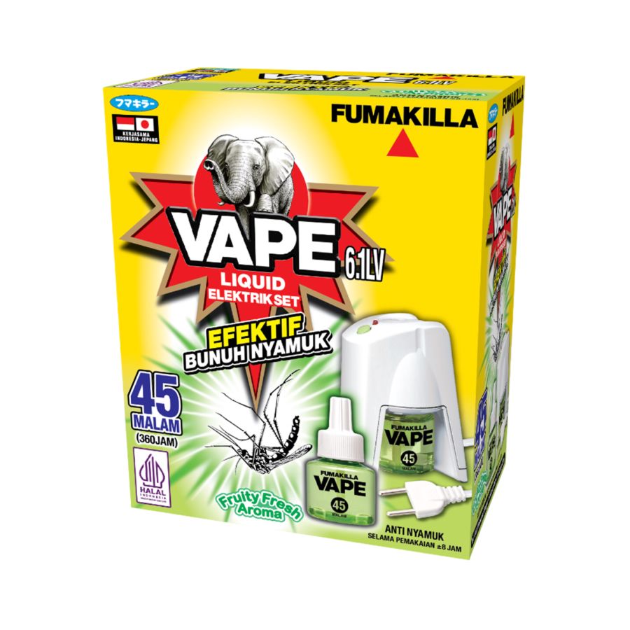 Fumakilla Vape Liquid Electric Set Ultra Fruitty Fresh 45 Malam 1pcs