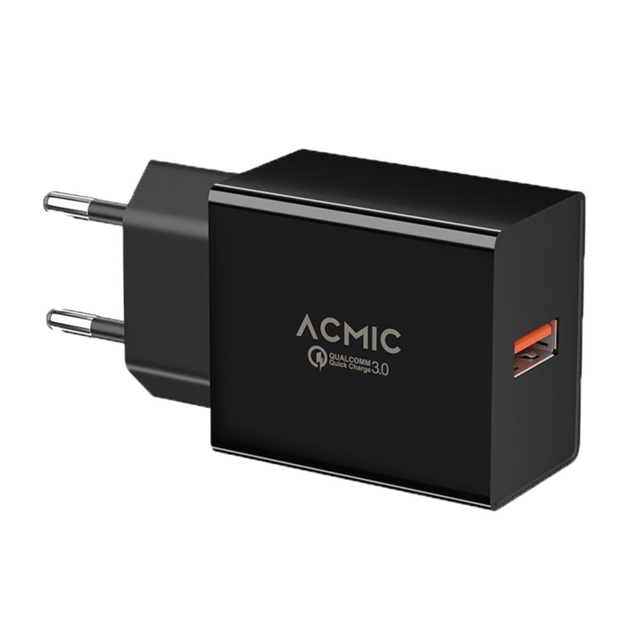 Acmic CQC01 USB 18 W Adaptor Charger Fast Charging Black 1pcs