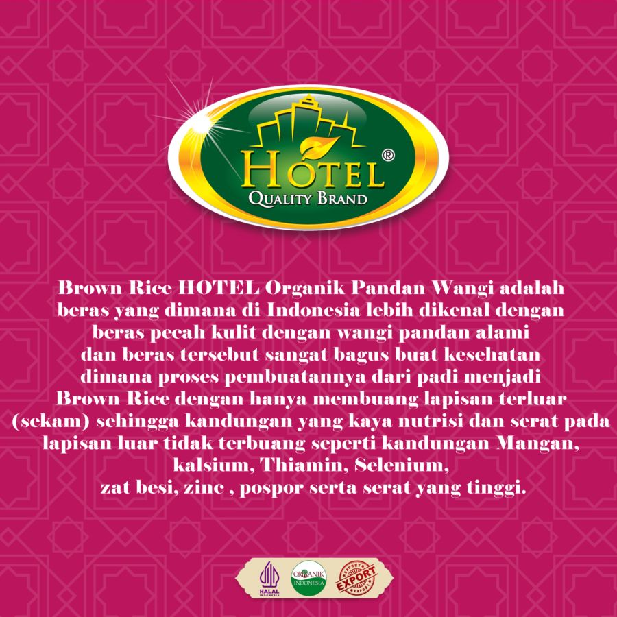 Hotel Beras Coklat Pandan Wangi Organik 2kg