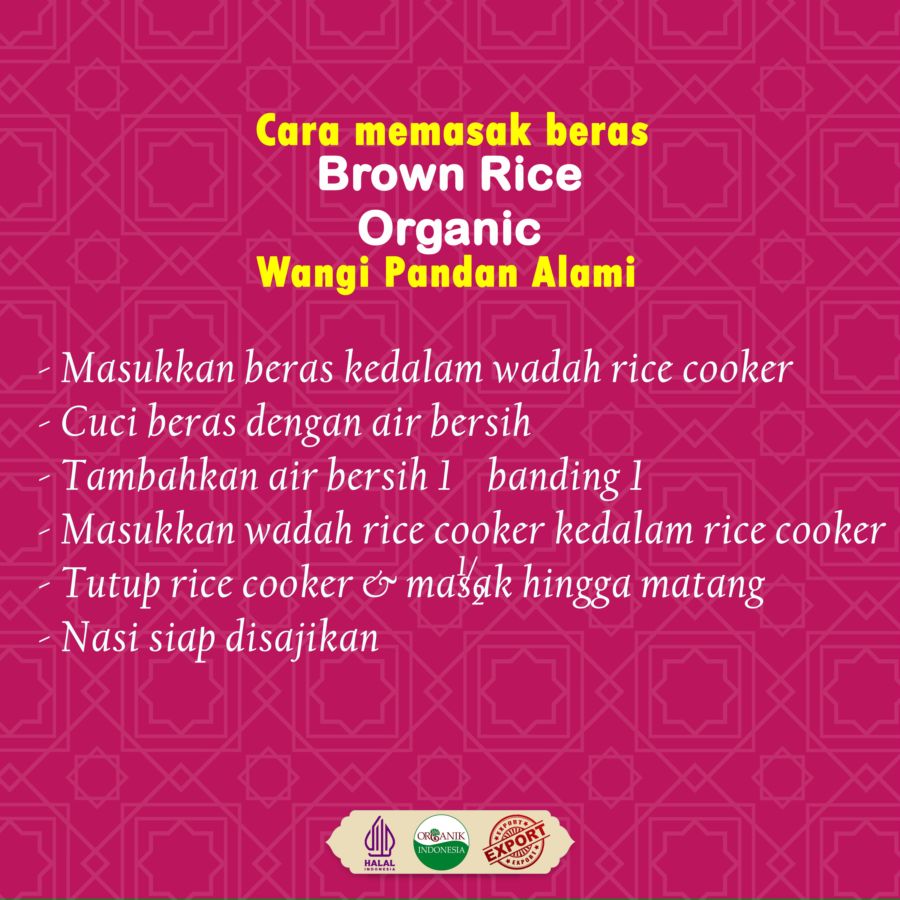 Hotel Beras Coklat Pandan Wangi Organik 2kg