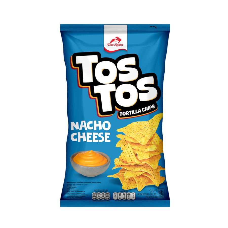 Dua Kelinci Tos Tos Nacho Cheese Tortilla Chips 145gram