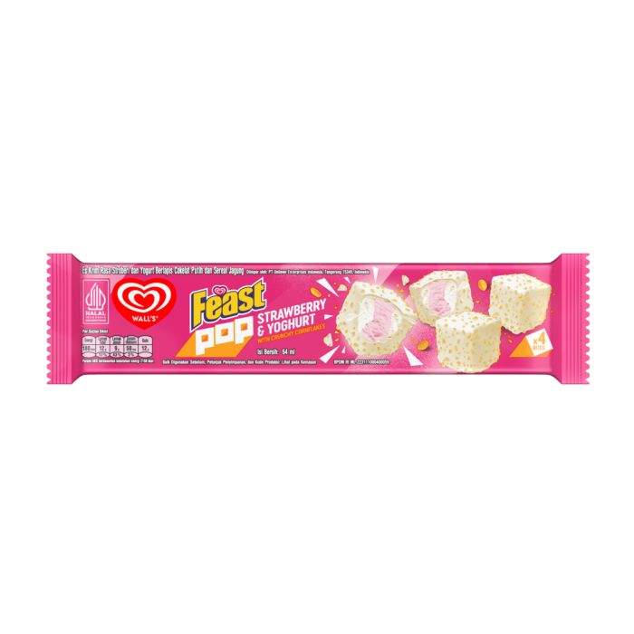 Walls Feast Pop Strawberry & Yoghurt 14gr (16ml x 4)