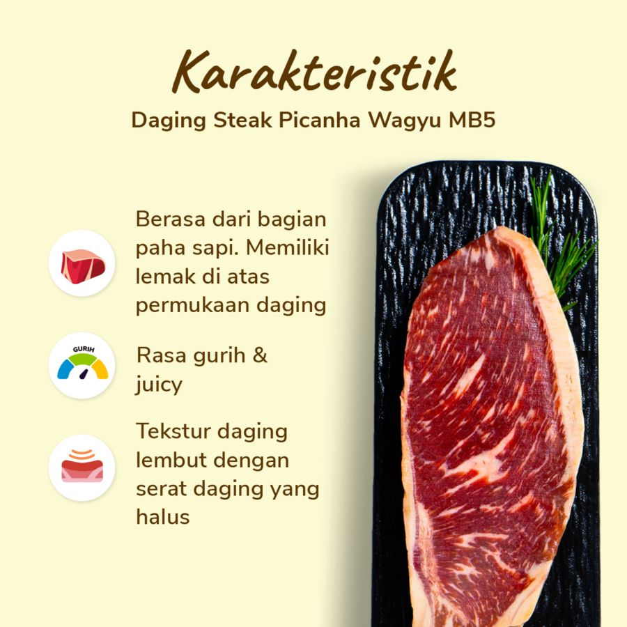 Daging Picanha Wagyu Steak MB5 Astro Goods 150gram