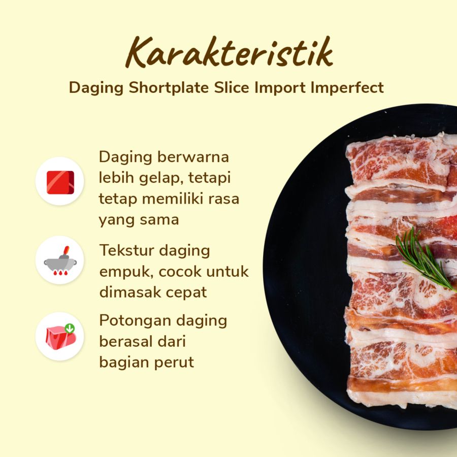 Daging Shortplate Slice Import Imperfect Astro Goods 250gram