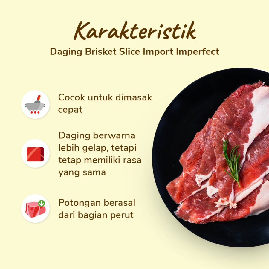 Daging Brisket Slice Import Imperfect 500gram