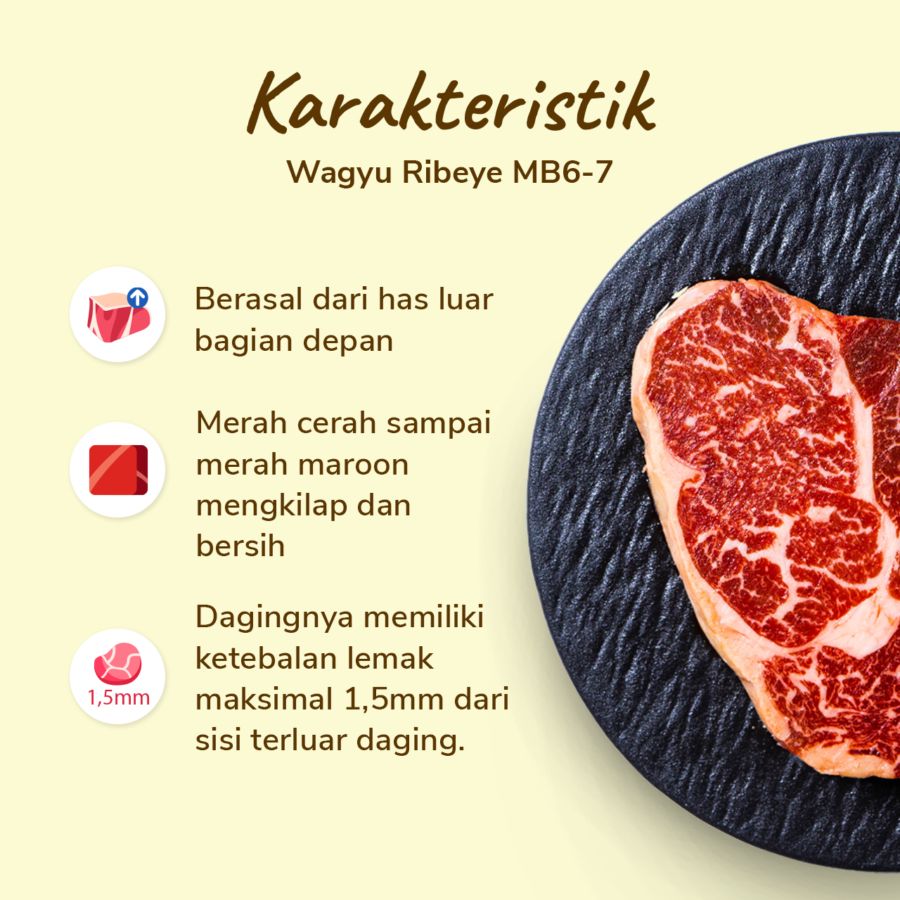 Wagyu Ribeye MB 6-7 AUS Grain Fed 200gram