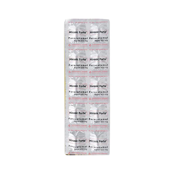 Mirasic Forte Paracetamol 650 mg Obat Pereda Nyeri dan Demam Strip