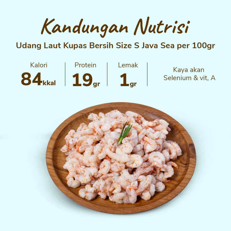 Udang Laut Kupas Bersih Size S 450-500gram