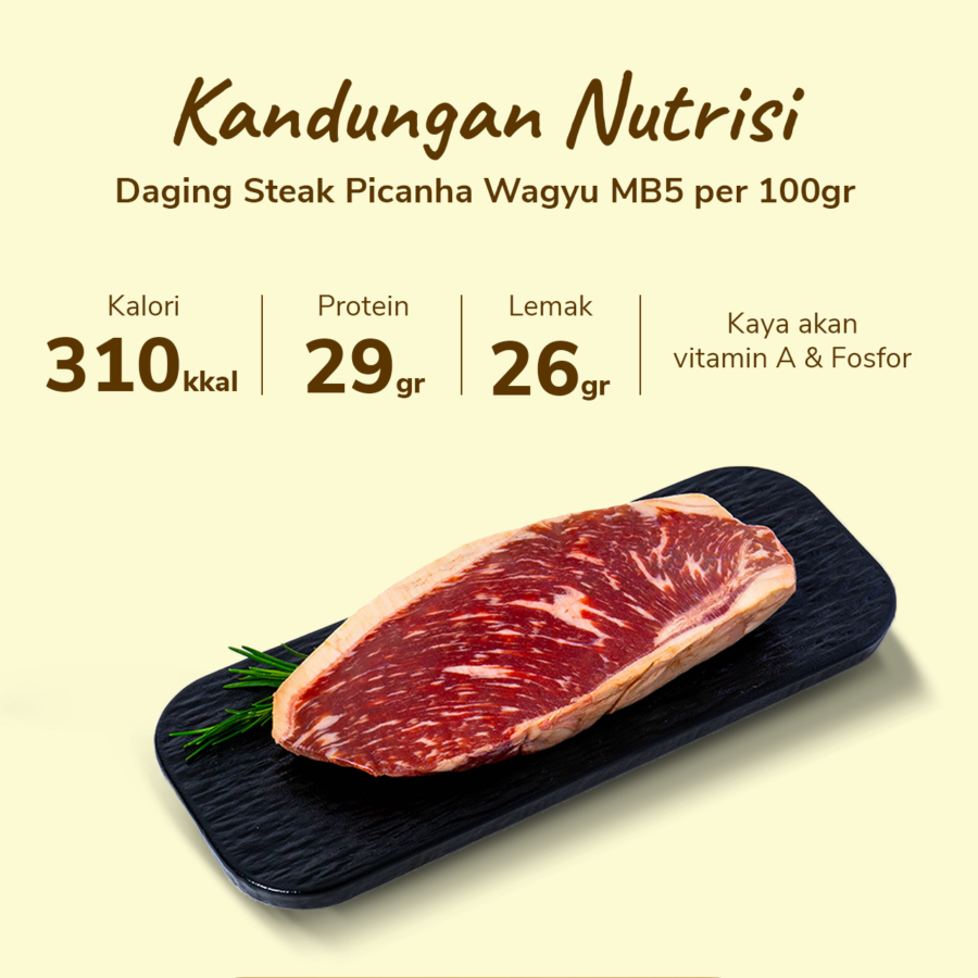 Daging Picanha Wagyu Steak MB5 Astro Goods 150gram