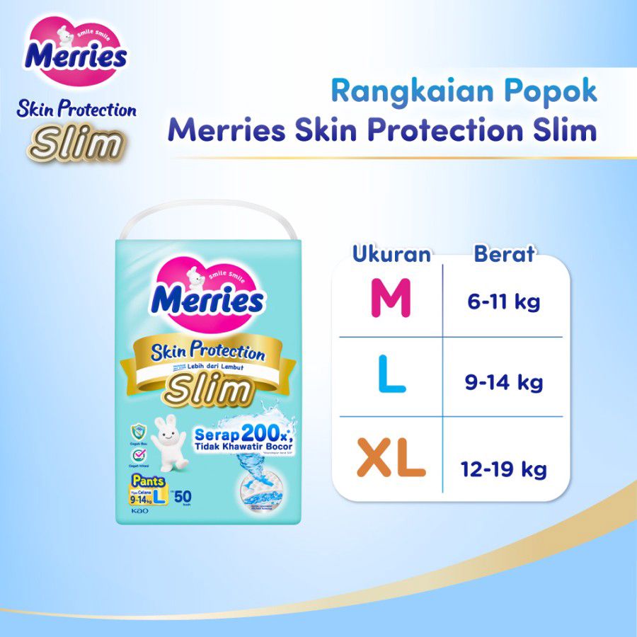 Merries Skin Protection Slim Pants Diapers L50 1pcs
