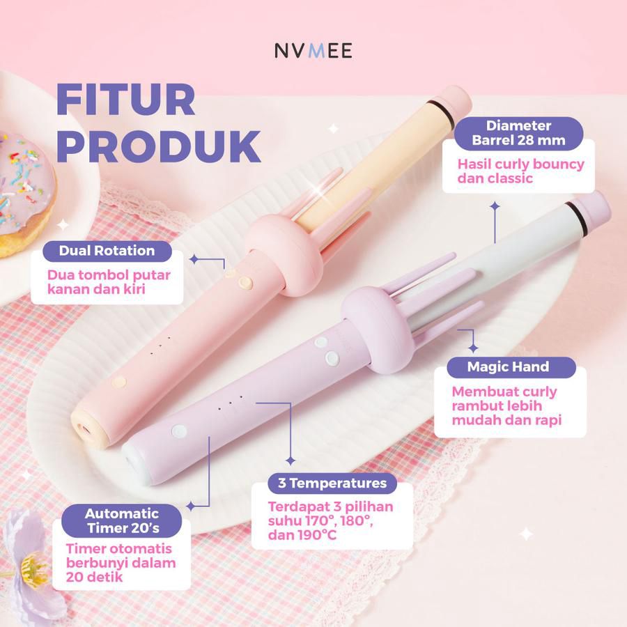 Nvmee Libra Hair Styler Catokan Keriting 2.0 Pink 1pcs