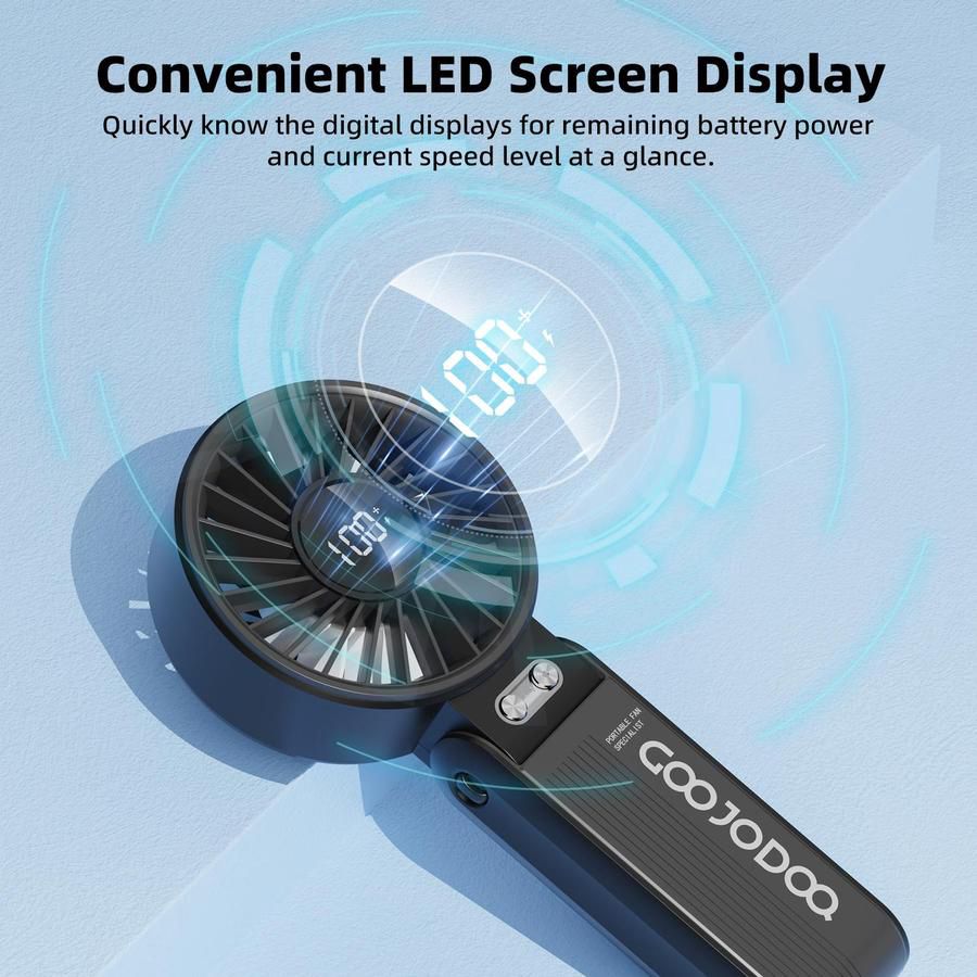 Goojodoq Kipas Lipat Portable Strong Wind Black 1pcs