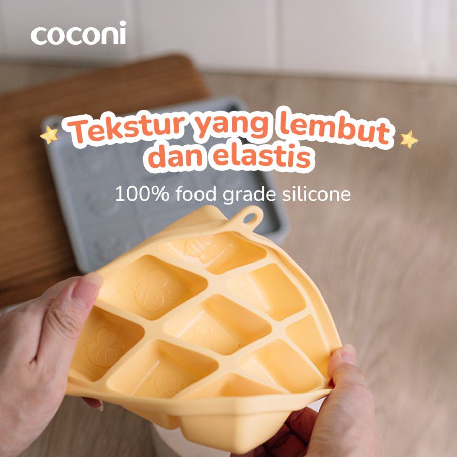 [INVALID] Coconi Silicone Food Ice Tray Cube MPASI Motif Bee 1packs