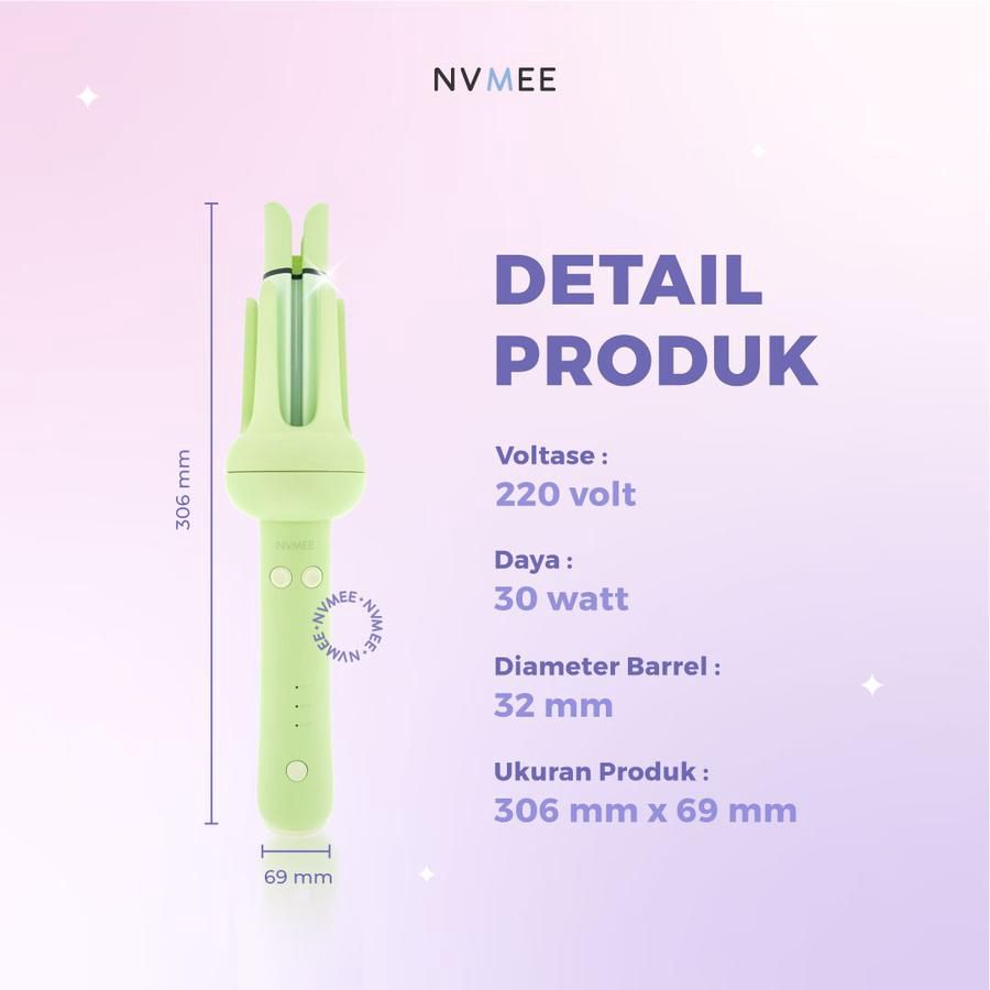 Nvmee Taurus Hair Styler Catokan Keriting Otomatis 2.0 Hijau 1pcs