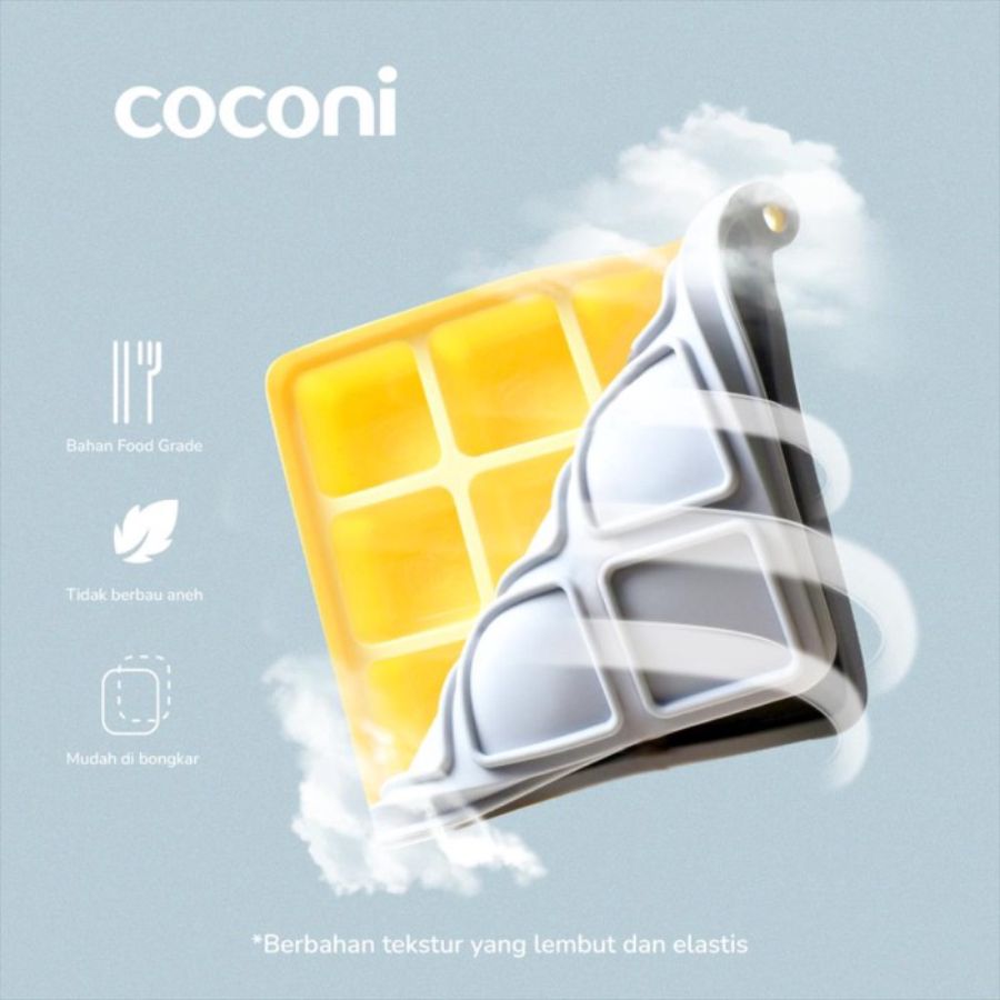 [INVALID] Coconi Silicone Food Ice Tray Cube MPASI Motif Bee 1packs