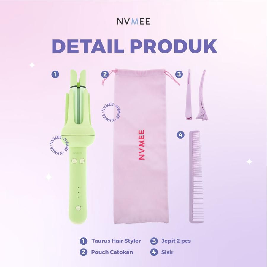 Nvmee Taurus Hair Styler Catokan Keriting Otomatis 2.0 Hijau 1pcs