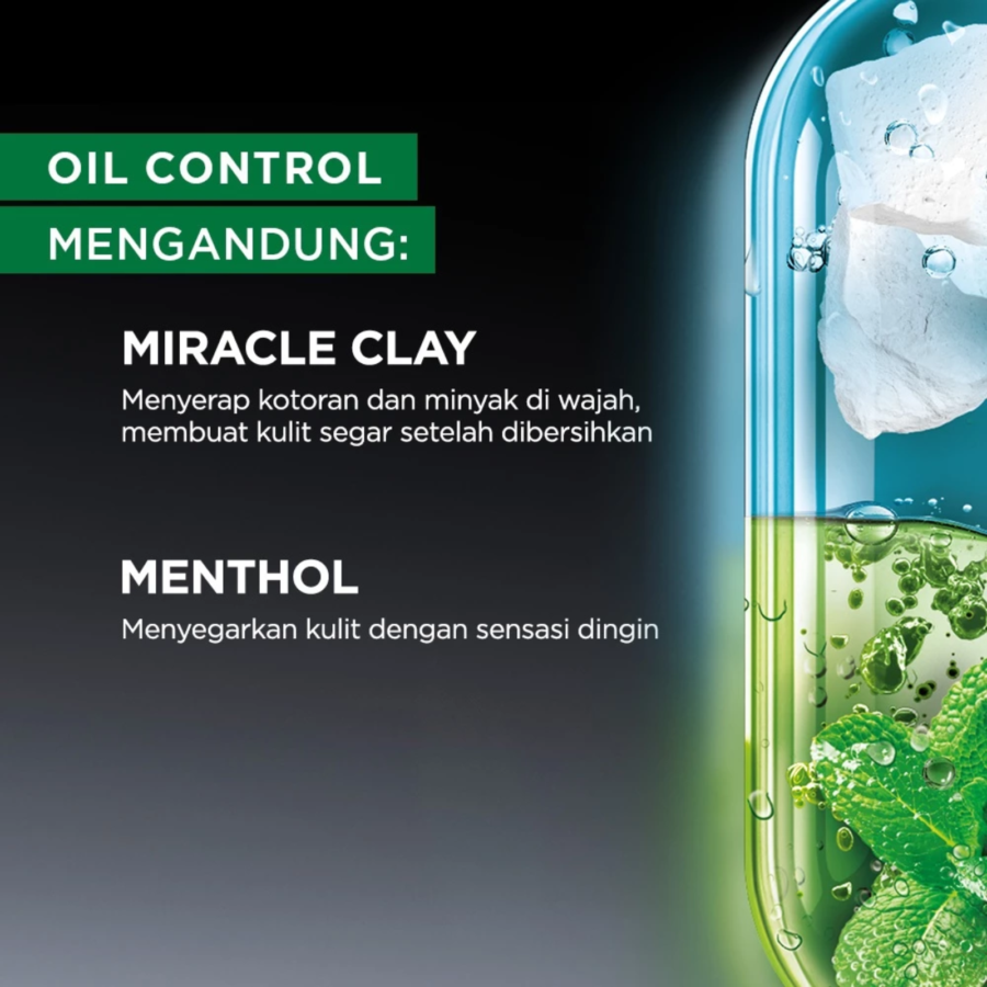 Garnier Men Oil Control Anti-Shine Refreshing Foam Facial Wash 50ml