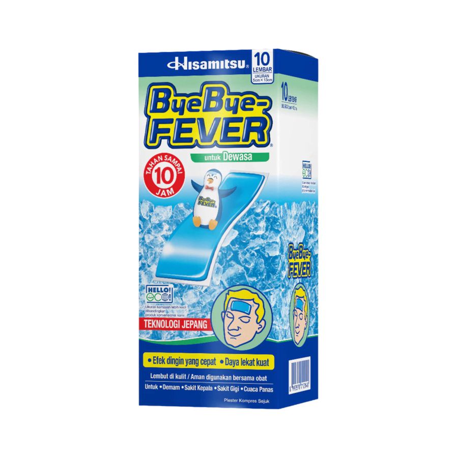 Bye Bye Fever Dewasa Kompres Penurun Demam 10sheets