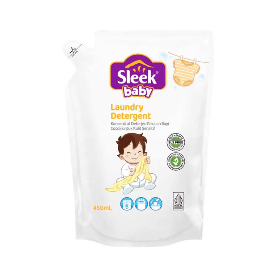Sleek Baby Laundry Detergent Deterjen Cair Pouch 450ml