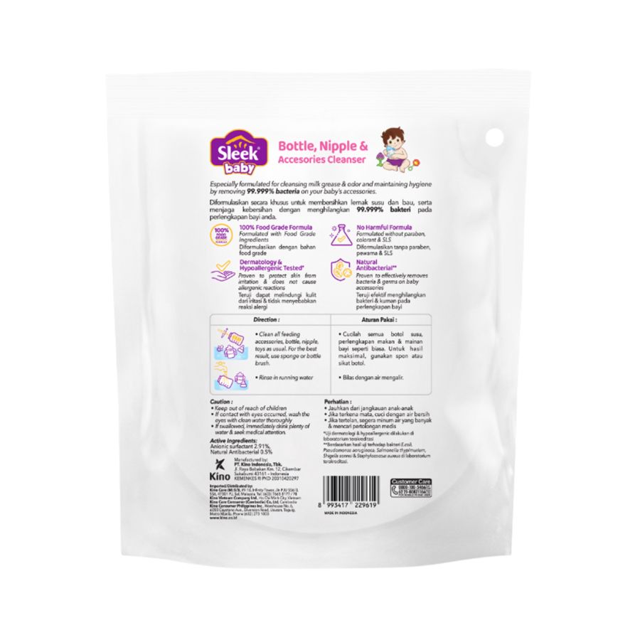 Sleek Baby Bottle, Nipple & Accessories Cleaner Kebersihan Bayi 70ml