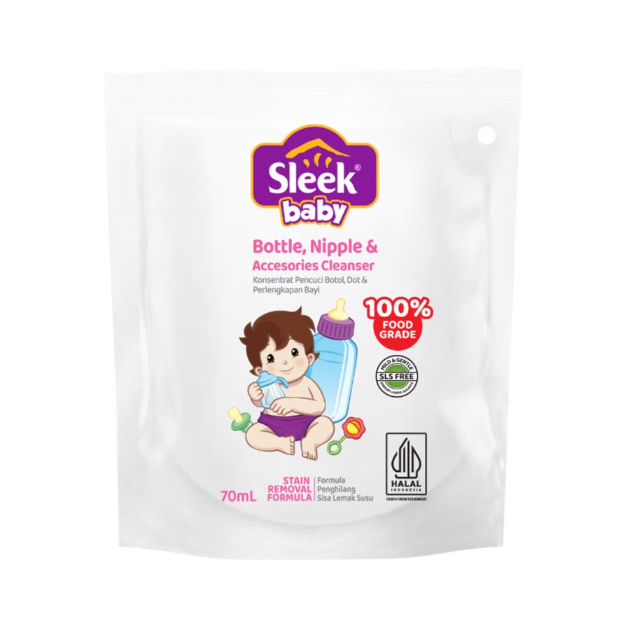 Sleek Baby Bottle, Nipple & Accessories Cleaner Kebersihan Bayi 70ml