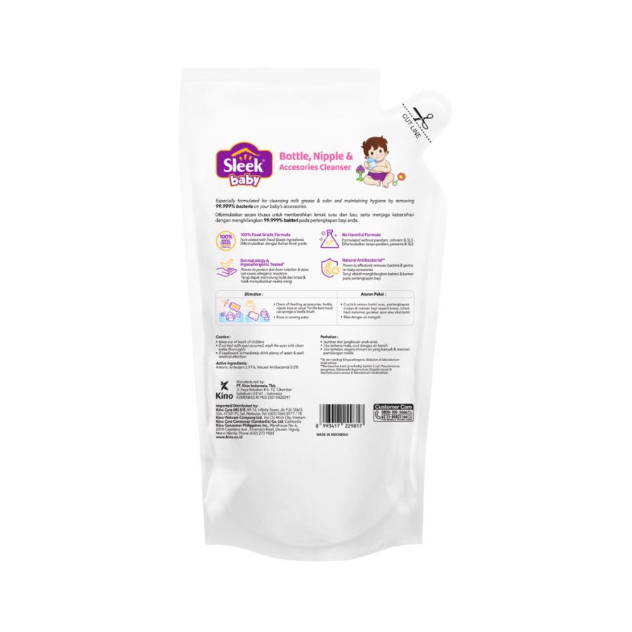 Sleek Baby Bottle, Nipple & Accessories Cleaner Perawatan Aksesoris Bayi Pouch 900ml