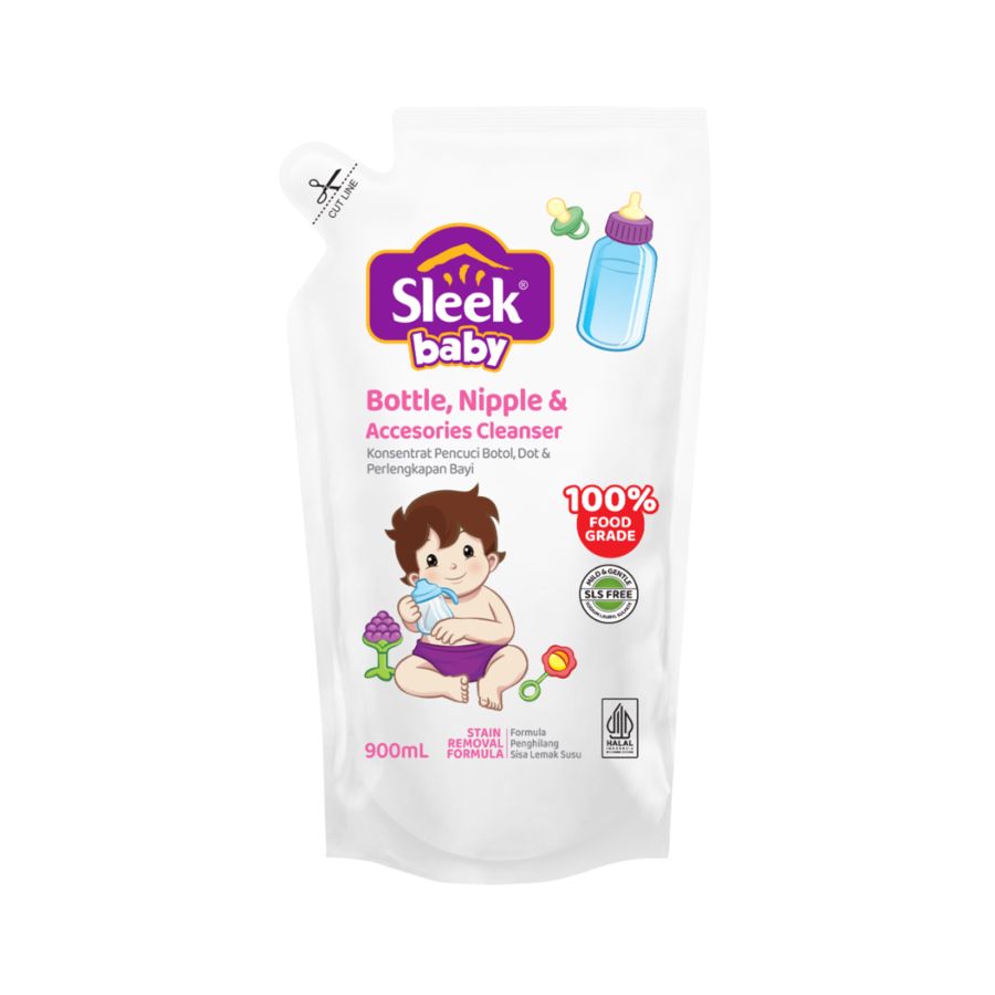 Sleek Baby Bottle, Nipple & Accessories Cleaner Perawatan Aksesoris Bayi Pouch 900ml