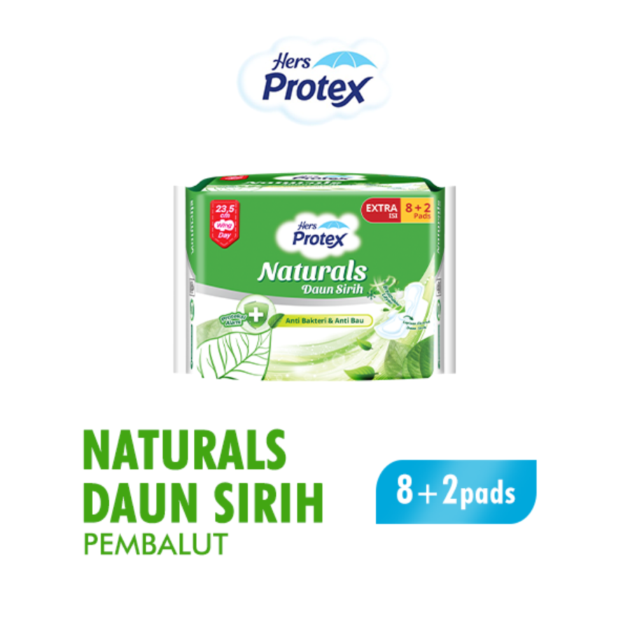 Hers Protex Naturals Daun Sirih Day Wing 23,5 cm Pembalut Kewanitaan 8pads