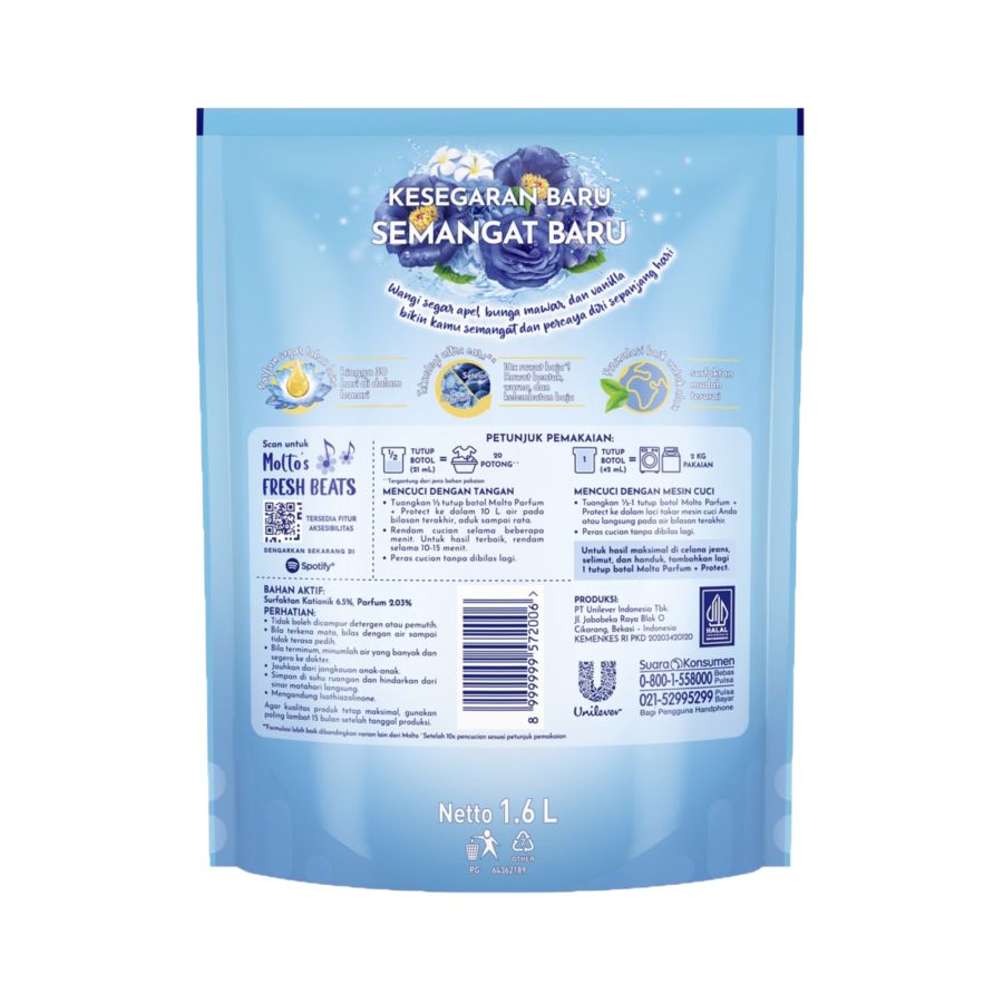 Molto All in One Morning Fresh Pelembut Pakaian 1600ml