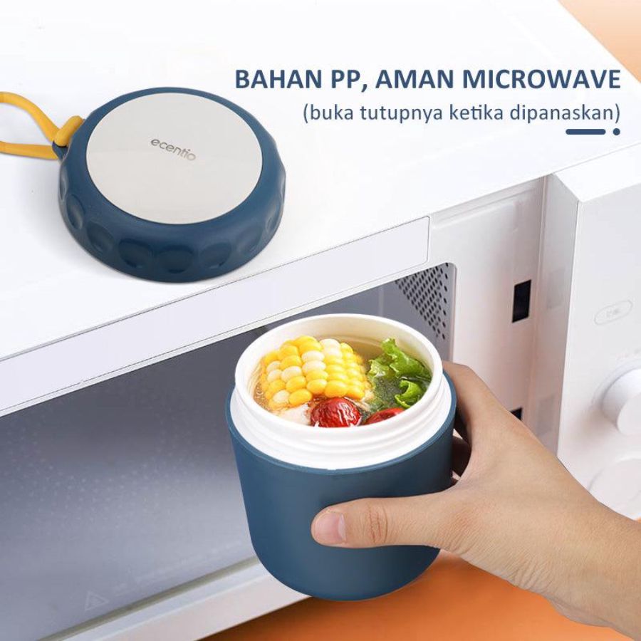 Ecentio Wadah Sup Portable Serbaguna Kapasitas 400 ml 1pcs