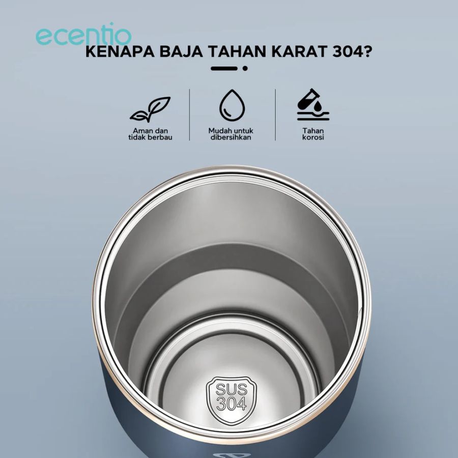 Ecentio Tumbler Stainless Vacuum  Navy 900ml 1pcs