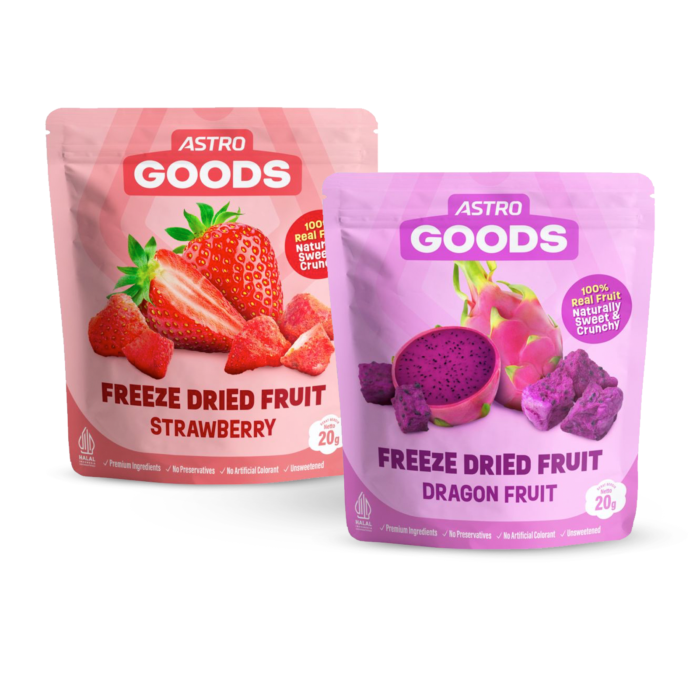 Freeze Dried Fruit Strawberry & Dragon Fruit Astro Goods 20 gram