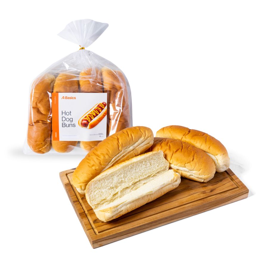 Hotdog Bun A Basics 4pcs 220gram
