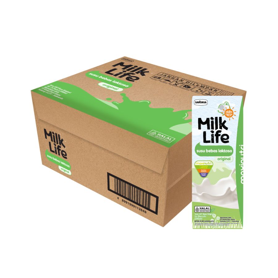 Milk Life Lactose Free Susu UHT Dus 200ml 24pcs
