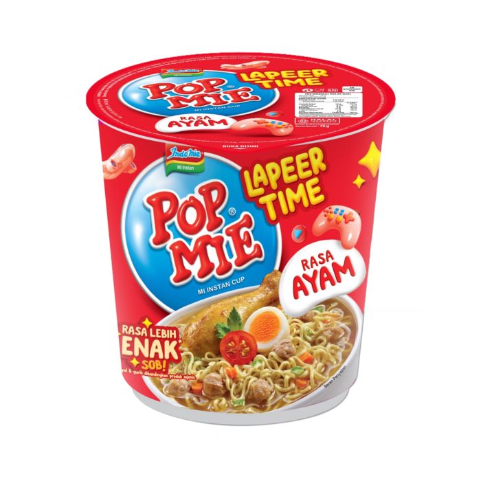 Pop Mie Lapeer Kuah Ayam Mie Instan Cup