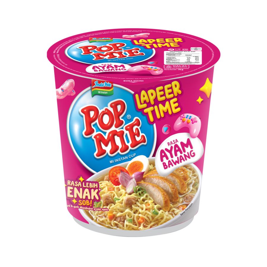Pop Mie Lapeer Kuah Ayam Bawang Mie Instan Cup 75gram