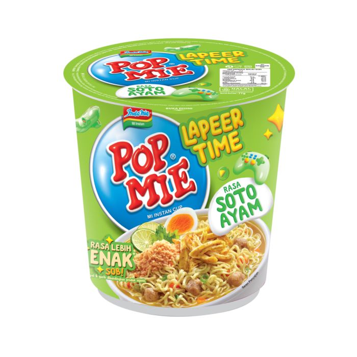 Pop Mie Lapeer Kuah Soto Ayam Mie Instan Cup