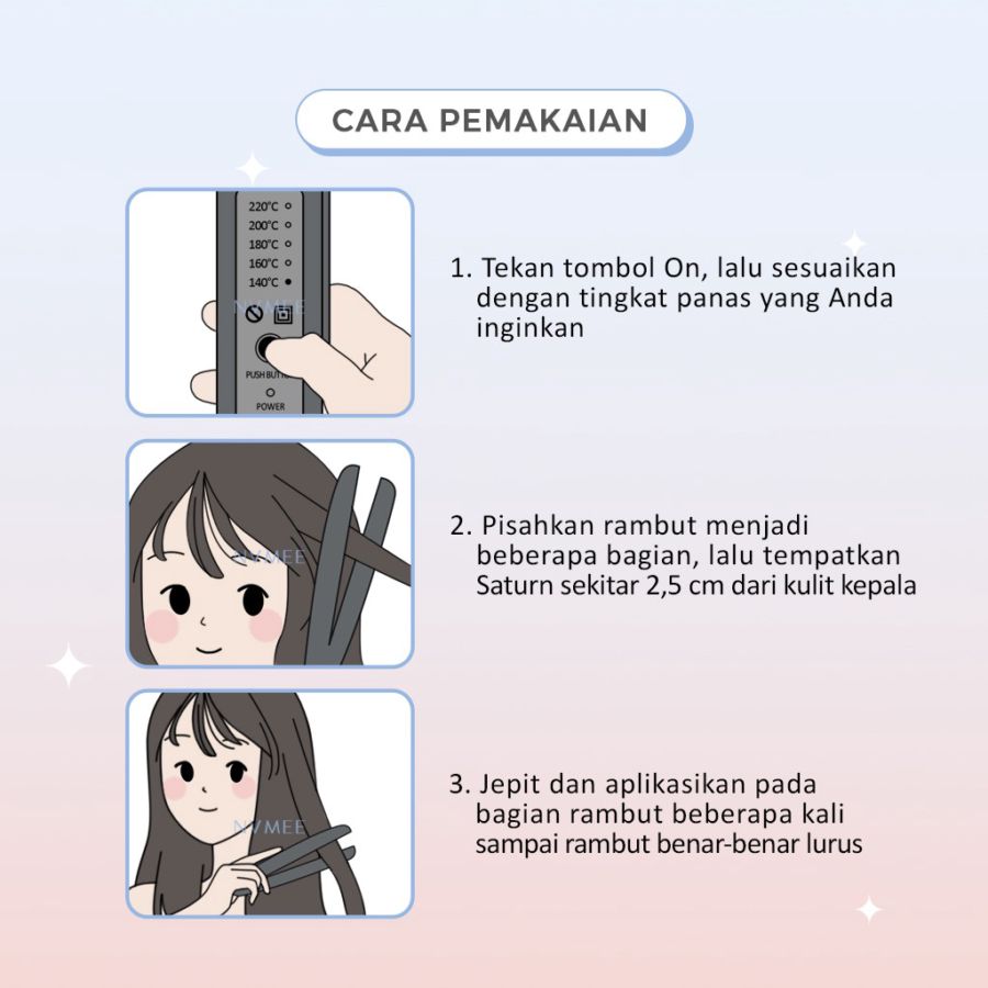 Nvmee Catokan Pelurus Rambut Saturn Hair Styler Hitam 1pcs 1pcs