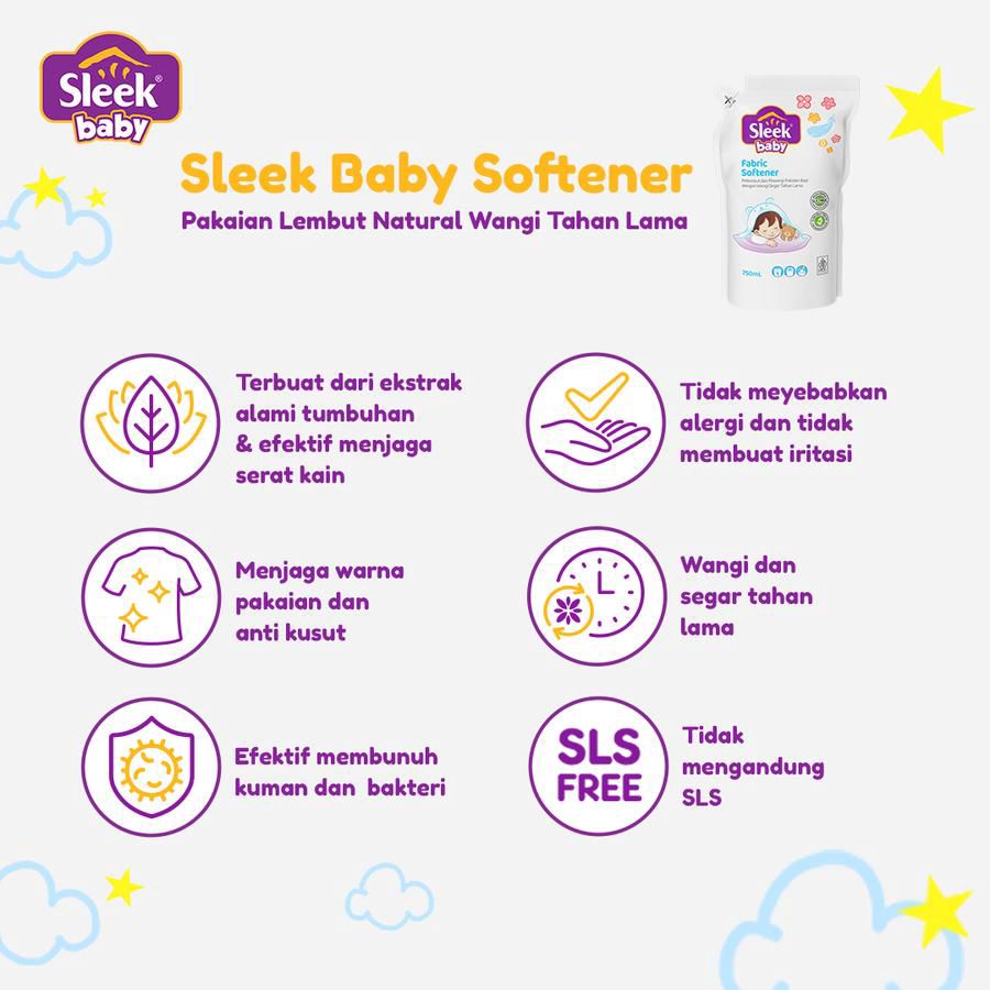 Sleek Baby Fabric Softener Pouch 750ml