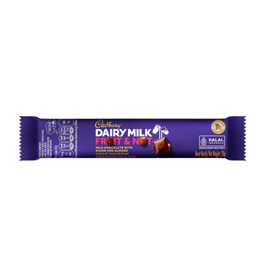 Cadbury Fruit & Nuts/Coklat/Cokelat 25gram